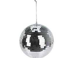 House of Seasons Grote discobal kerstbal - zilver - 25 cm - foam - spiegelbol