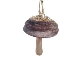 House of Seasons Hanger paddenstoel bruin , 6 STUKS , H11xD7cm