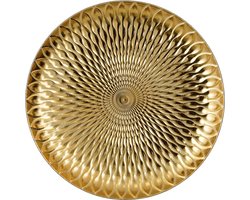 House of Seasons House of Seasons decoratie bord/onderbord - goud - D33 x H3,5 cm - gerecycled plastic - rond
