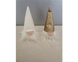 House of seasons kerst kabouter witt goud batterij op. set van 6