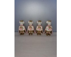 House of seasons kerst Muis met cadeau set van 4