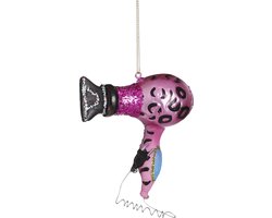 House of Seasons Kerst Ornament Föhn - L9,5 x B4,5 x H10,5 cm - Roze