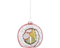 House of Seasons Kerst Ornament Sushi - L2 x B2,5 x H6,5 cm - Oranje