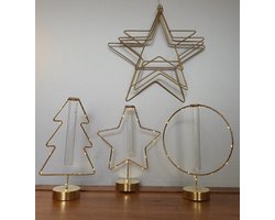 House of Seasons kerst Set boom/ster single bloem vase ,op batterijen ,plus 4 hang ornament