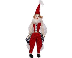 House Of Seasons Kerstbeeld Clown 48 X 18 Cm Polyester Rood
