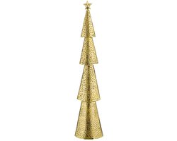 House of Seasons Kerstboom - L15 x B8 x H68 cm - Metaal - Goud