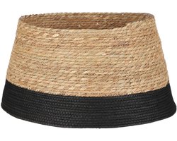 House of Seasons Kerstboomrok Ø50 x H26 cm - Kerstboom Rok Zeegras - Kerstboommand Zwart