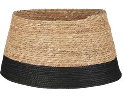 House of Seasons Kerstboomrok - rotan - bruin/zwart - D50 x H26 cm - kerstboommand - kerstversiering
