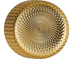 House of Seasons Kerstdiner/diner onderborden - 4x - goud - D33 cm - gerecycled plastic- rond