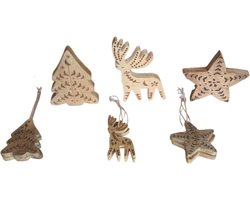 House of Seasons Kersthanger,Decoratief beeld bruin,Set van 9