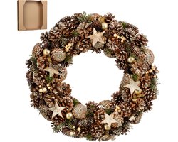 House of Seasons Kerstkrans - Ø50 cm - Bruin