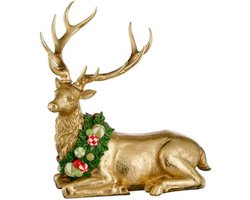 House of Seasons Kerstversiering Deer - 40x24x43 cm - Polyresin - Goud