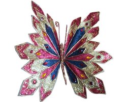 House of Seasons Lux Kerstclip Vlinder roze L36 x B30 x H5cm