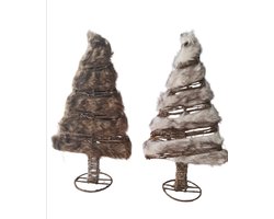 House of Seasons Set van 2, Decoratieve beeld boom L10xB21xH39cm