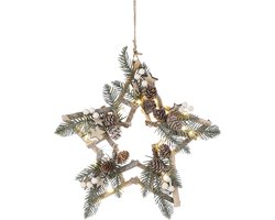 House of Seasons Ster met Witte LED Verlichting - Ø34 cm - Groen
