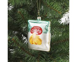 House of Seasons Zak Chips Kerst Ornament - L8 x B5,5 x H11 cm - Zilver