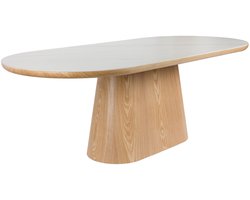 Housecraft Living Almira Eettafel Ovaal 180 cm Hout/ Marmerlook Naturel