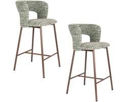 Housecraft Living Chelsea Barkrukken rugleuning 67 cm Groen - Set van 2
