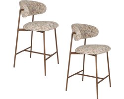 Housecraft Living Claes Barkrukken rugleuning 65 cm Gemêleerd Multi - Set van 2