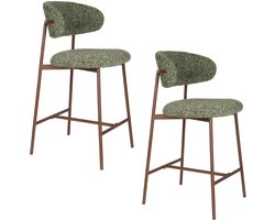 Housecraft Living Claes Barkrukken rugleuning 65 cm Groen - Set van 2