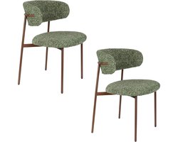 Housecraft Living Claes Eetkamerstoelen Gemêleerd Groen - Set van 2