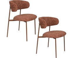 Housecraft Living Claes Eetkamerstoelen Gemêleerd Terra/ rood - Set van 2