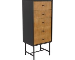 Housecraft Living Coztilla Kast/ Opbergkast Hoog Zwart/ Bruin