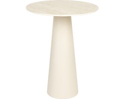 Housecraft Living Joya Bijzettafel Laag 40x40 cm Travetin-Look Beige