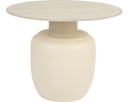 Housecraft Living Karula Bijzettafel Hoog 60x60 cm Travertin-Look Beige