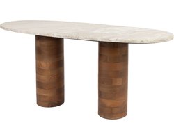 Housecraft Living Kouk Salontafel Marmer/ Hout 100x40 cm Beige
