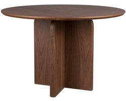 Housecraft Living Laurent Eettafel Rond 120 cm Hout Walnoot kleurig Bruin