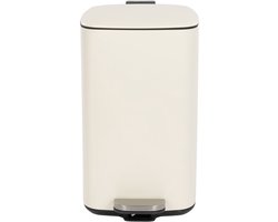 Housecraft Living Mark Prullenbak met Pedaal 20 Liter – Soft Close Afvalbak Crème