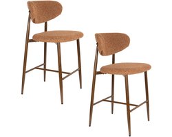 Housecraft Living Noor Barkrukken rugleuning 66 cm Terracotta - Set van 2