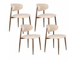 Housecraft Living Noor Eetkamerstoelen Beige - Set van 4