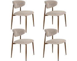 Housecraft Living Noor Eetkamerstoelen Bruin - Set van 4