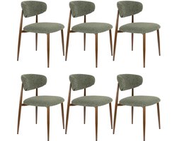 Housecraft Living Noor Eetkamerstoelen Groen - Set van 6