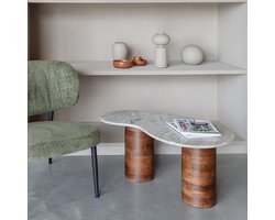 Housecraft Living Peli Salontafel Marmer/ Hout 84x 48 cm - Beige