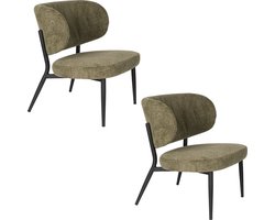 Housecraft Living Sanne Loungestoelen/ Fauteuil Groen Grijs