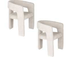 Housecraft Living Valentin Eetkamerstoelen Armleuning Beige - Set van 2