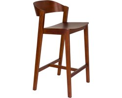 Housecraft Living Wooz Barkruk rugleuning 65 cm Eikenhout Walnoot Bruin