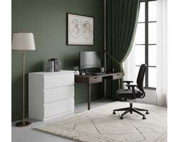 House&Garden NordicLine Commodekast 70 cm – Witte Ladekast met 3 Lades – Moderne Nachtkast / Dressoir voor Slaapkamer, Woonkamer & Hal – 70 x 40 x 75 cm