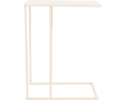 Housevitamin Bijzettafel – Metaal – Zandkleur – Modern Design – 45x30x60 cm – Stijlvolle Tafeltje voor Woonkamer, Slaapkamer of Hal