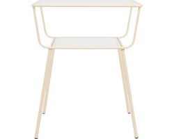 Housevitamin Bijzettafel / Nachtkastje – Metaal – Zandkleur – 60,5 cm Hoog – Modern Design