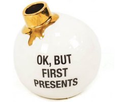 Housevitamin bijzettafel / salontafel - diamant - metaal met houten blad - 39x37x37 cm