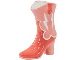 Housevitamin Bloemenvaas- Laars Vaas- Keramiek-Roze/Oranje- 16,5x10.5x26,5cm