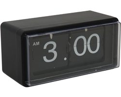 Housevitamin Flip Over Kastklok Zwart – Retro Design Tafelklok – Voor Bureau, Kast of Nachtkastje – 22 × 13 × 11,5 cm