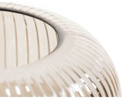 Housevitamin Geribbelde Vaas - Zwart- 18.5x18cm