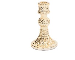 Housevitamin Gouden kaarshouder-Glas- 8x13cm