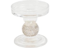 Housevitamin - Kaarsenhouder 'Mea' (Zilver, 8.5cm)