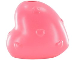 Housevitamin Kaarshouder-Hartjes-Keramiek-Fluor Roze-11x7,5x10 cm.